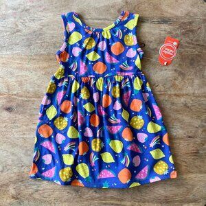 5/$20 NEW 2T Girls Purple Fruit Salad Sundress w/ Pockets
